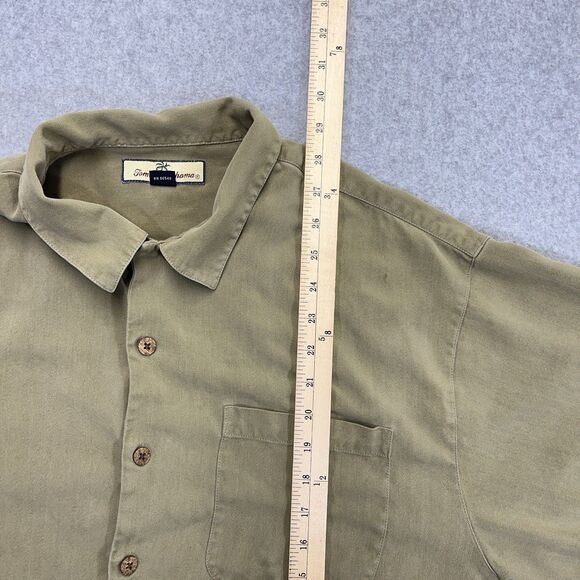 Tommy Bahama Silk Shirt Mens XL Brown Short Sleeve Button Up Havana Style READ - Picture 8 of 10